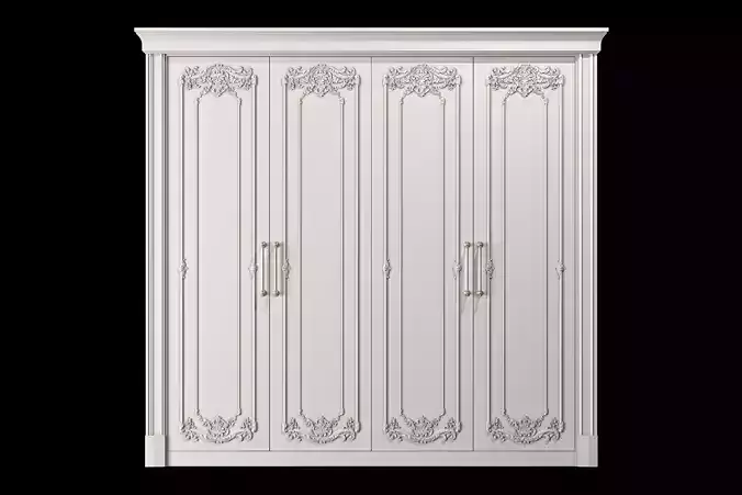 blk wood classical wardrobe art 006
