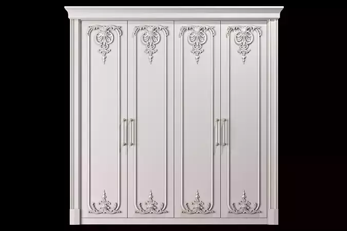 blk wood classical wardrobe art 005