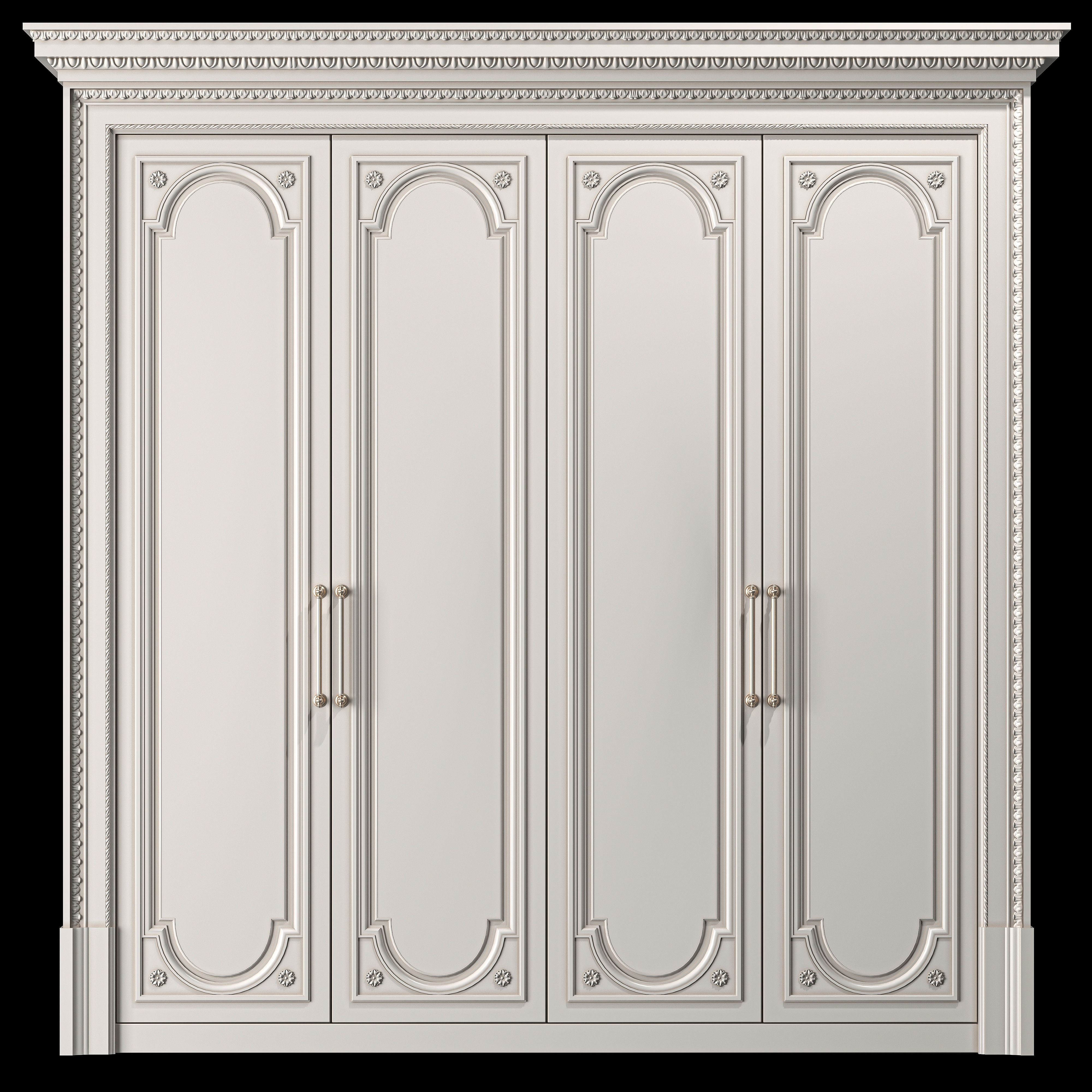 blk wood classical wardrobe art 003 3D model_1