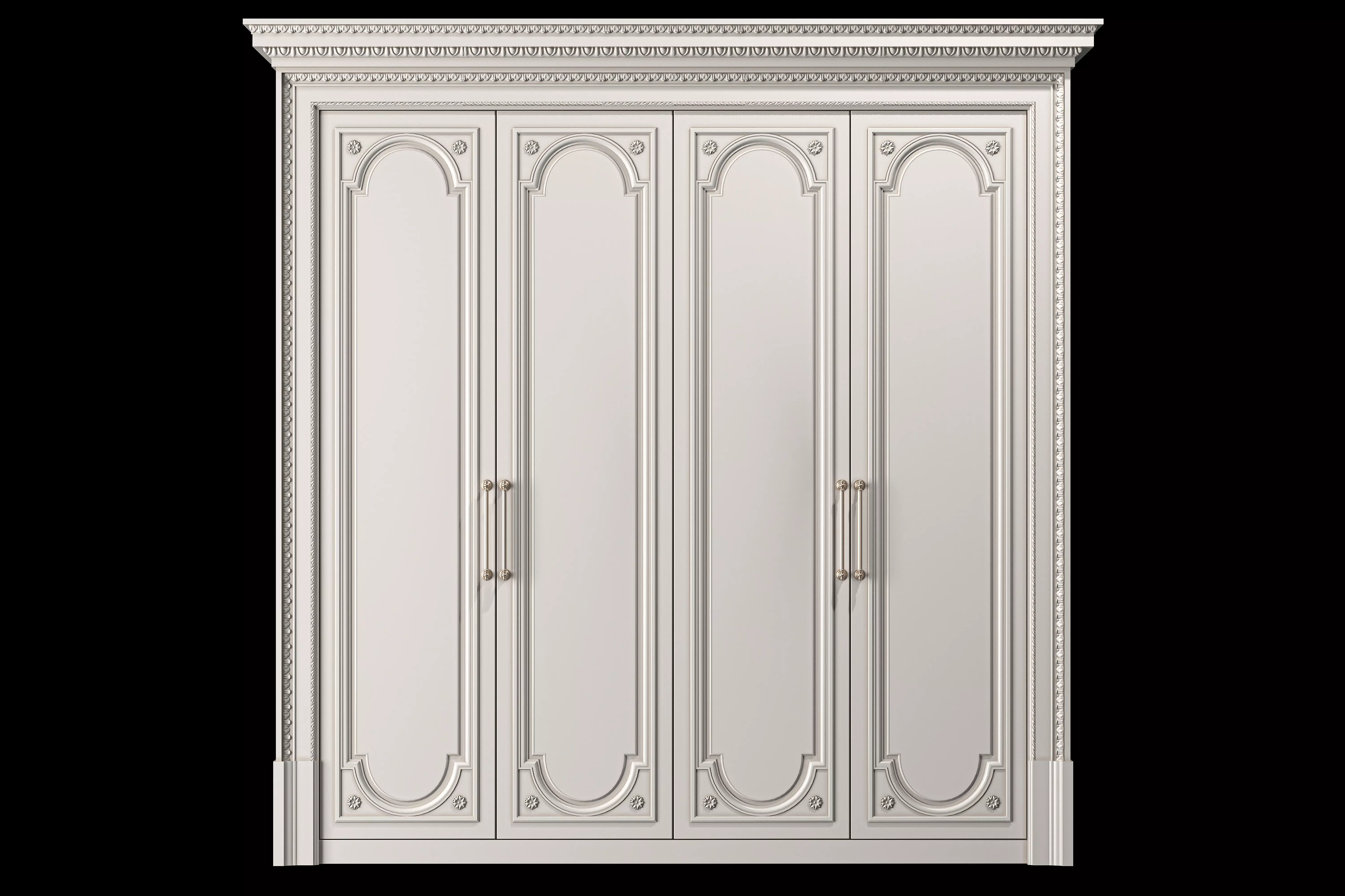 blk wood classical wardrobe art 003 3D model_0