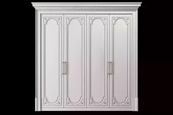 blk wood classical wardrobe art 003