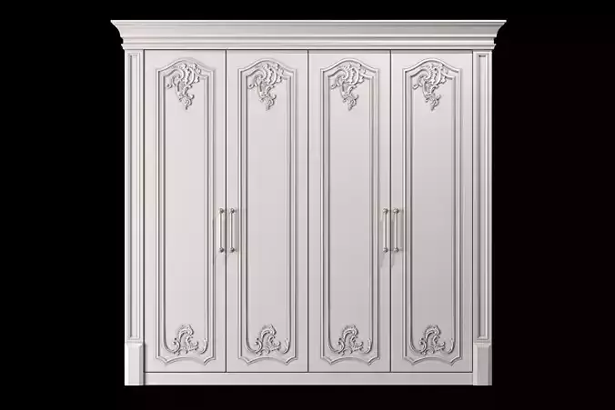 blk wood classical wardrobe art 001