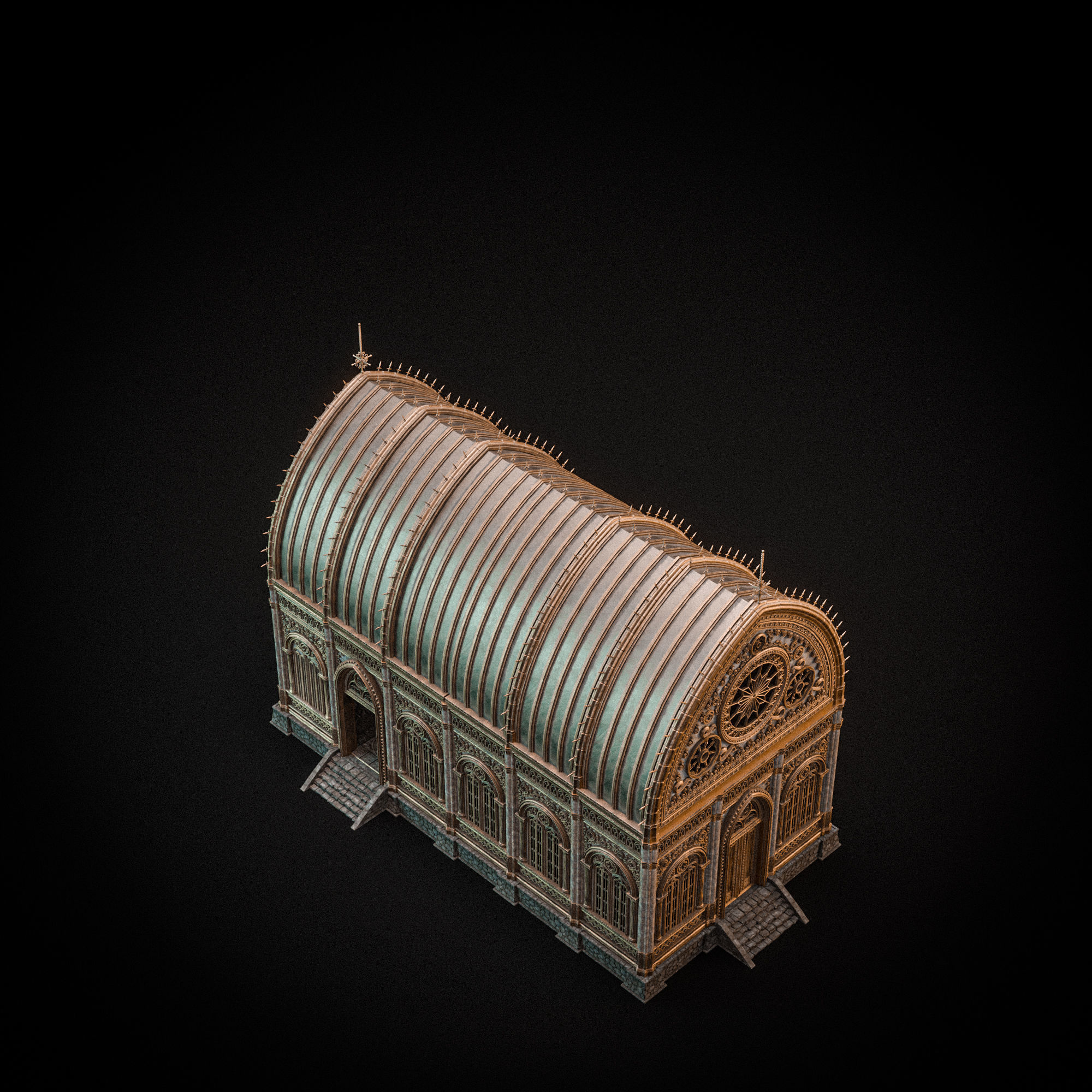 GOTHIC MODULAR BUILDING 2 Low-poly 3D model_13