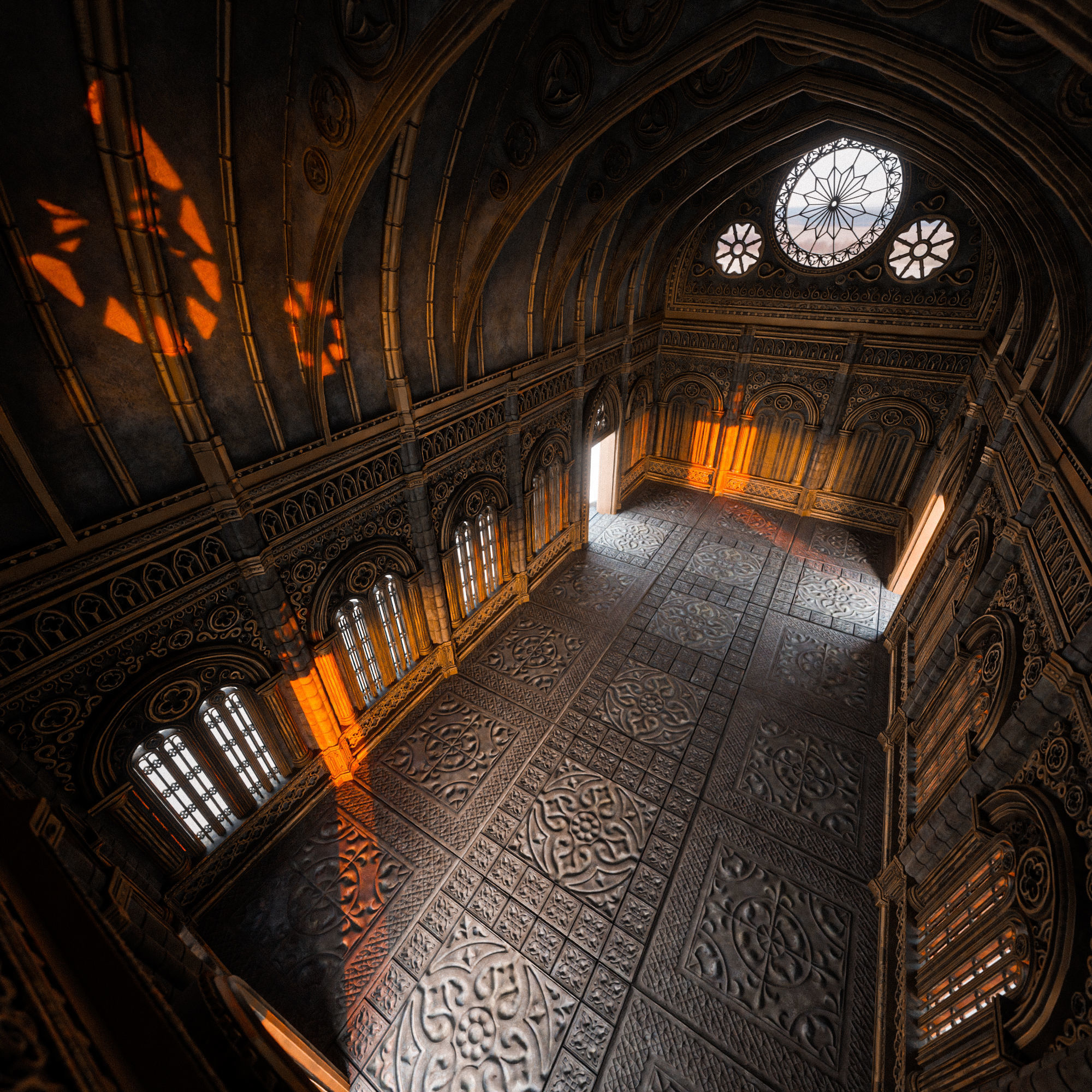GOTHIC MODULAR BUILDING 2 Low-poly 3D model_3