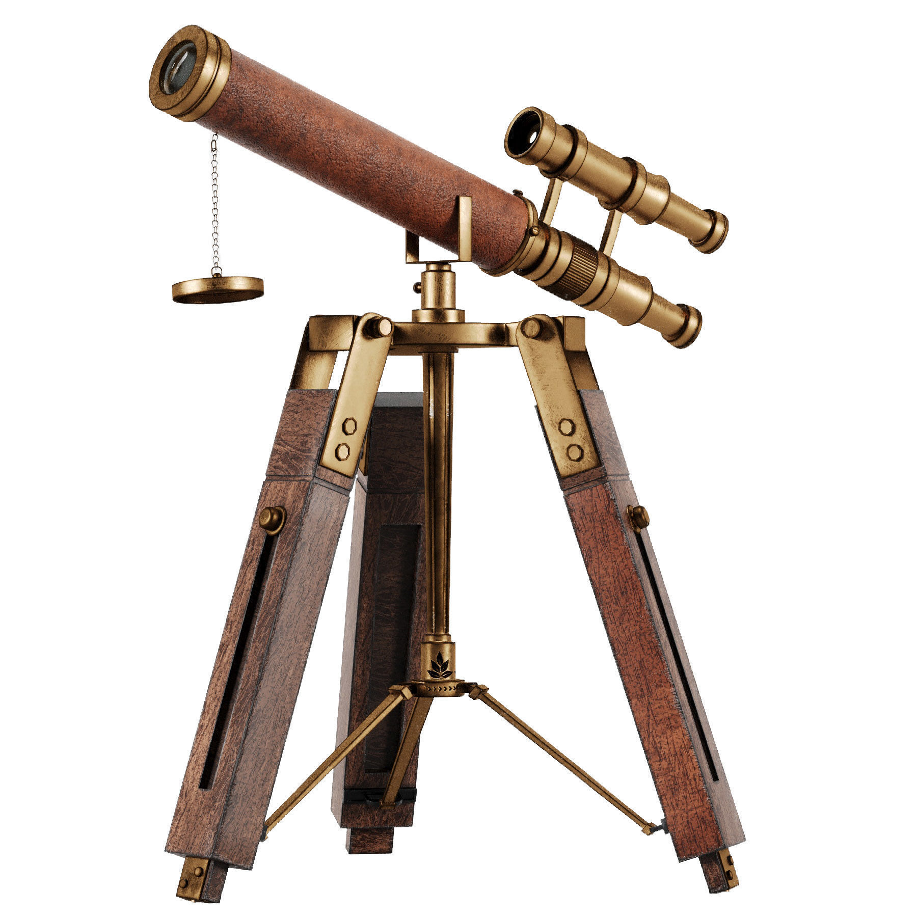 antique telescope 01 3D model_12