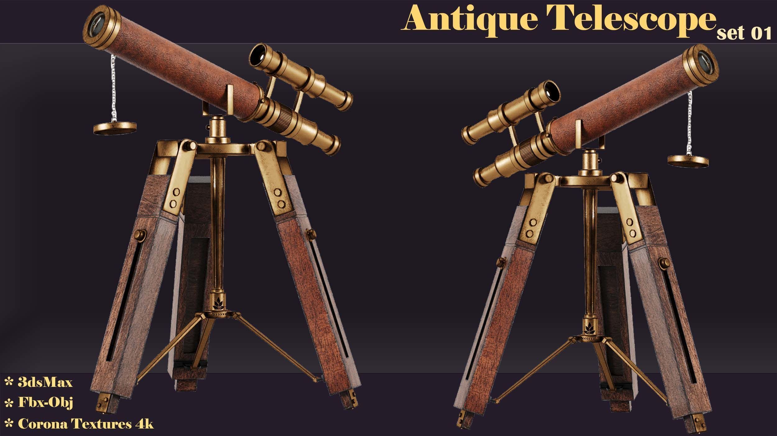 antique telescope 01 3D model_37