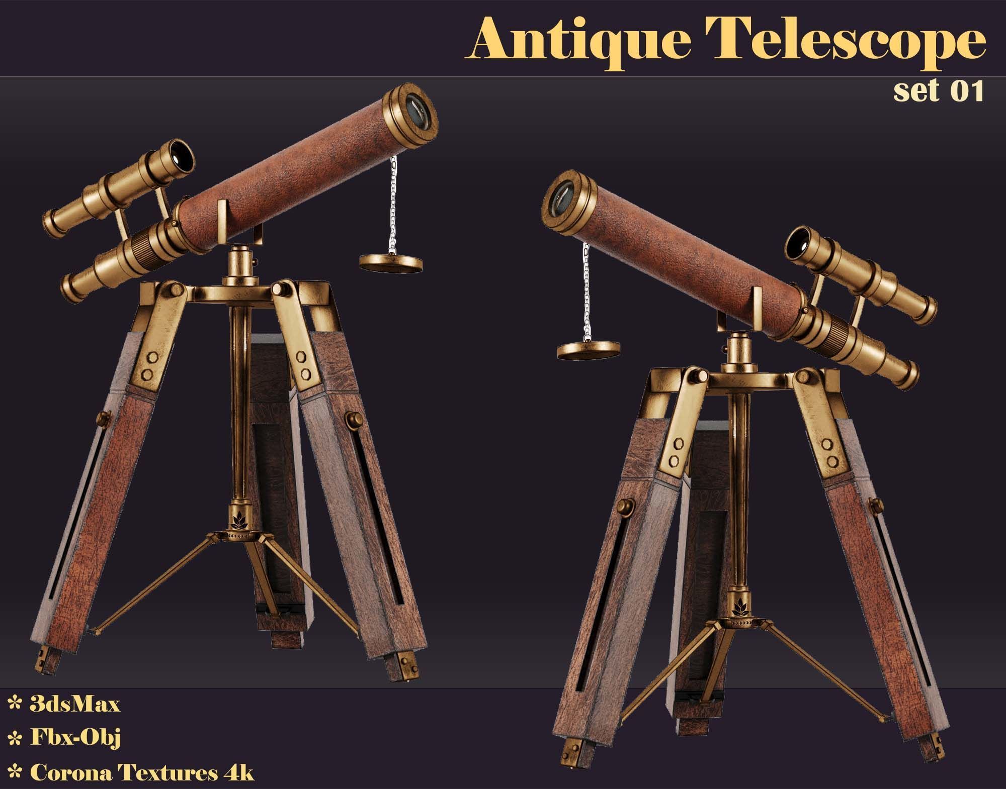 antique telescope 01 3D model_8