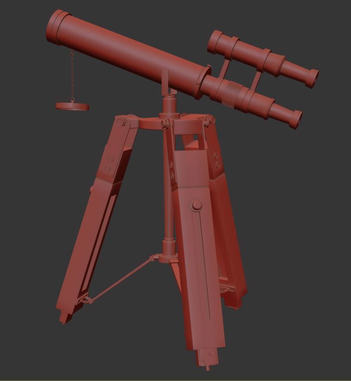 antique telescope 01 3D model_27