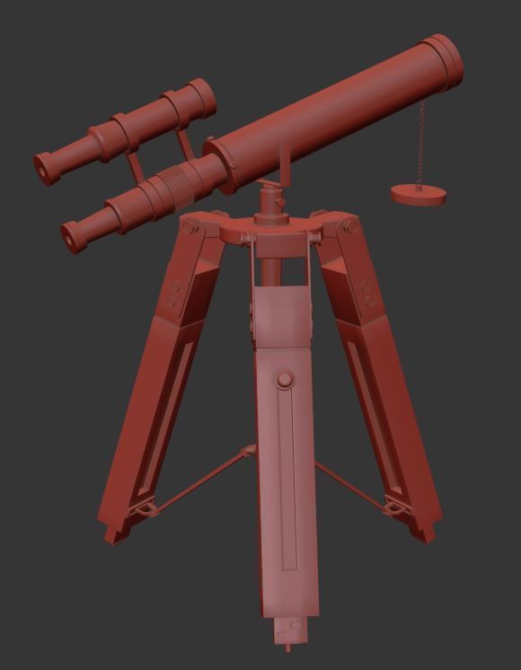 antique telescope 01 3D model_26