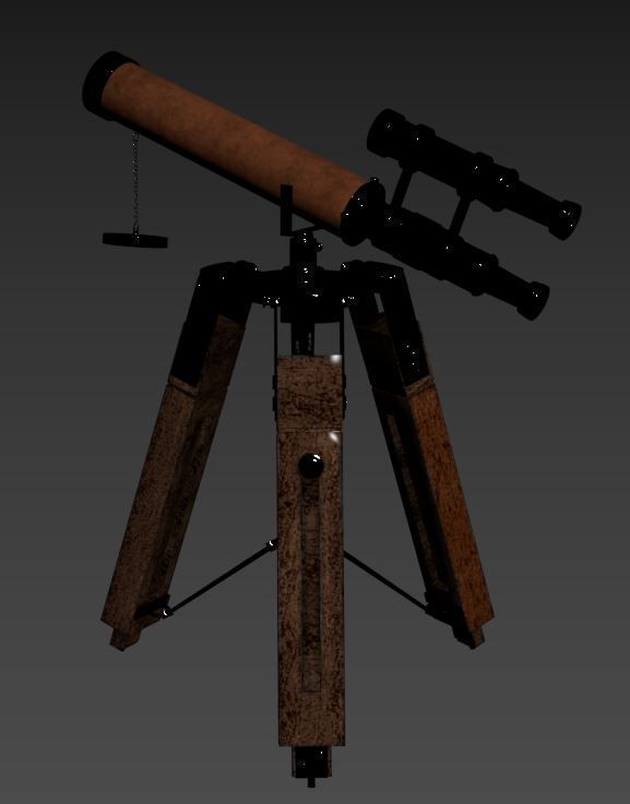 antique telescope 01 3D model_9