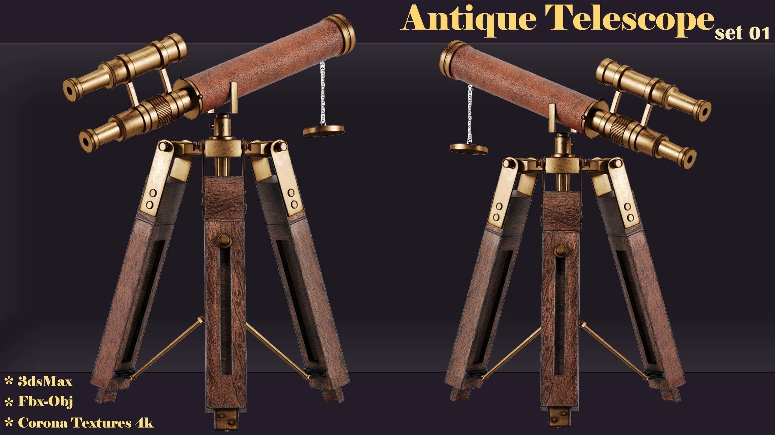 antique telescope 01 3D model_39