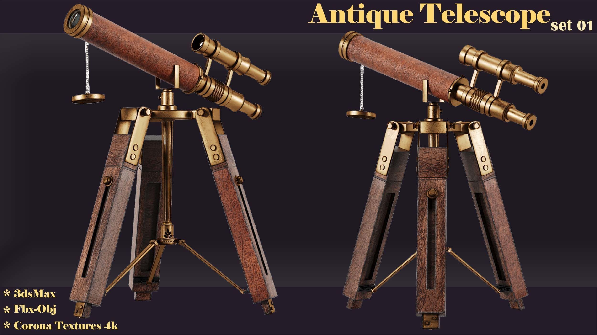 antique telescope 01 3D model_36