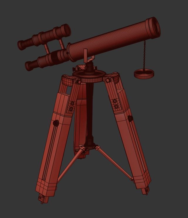 antique telescope 01 3D model_29