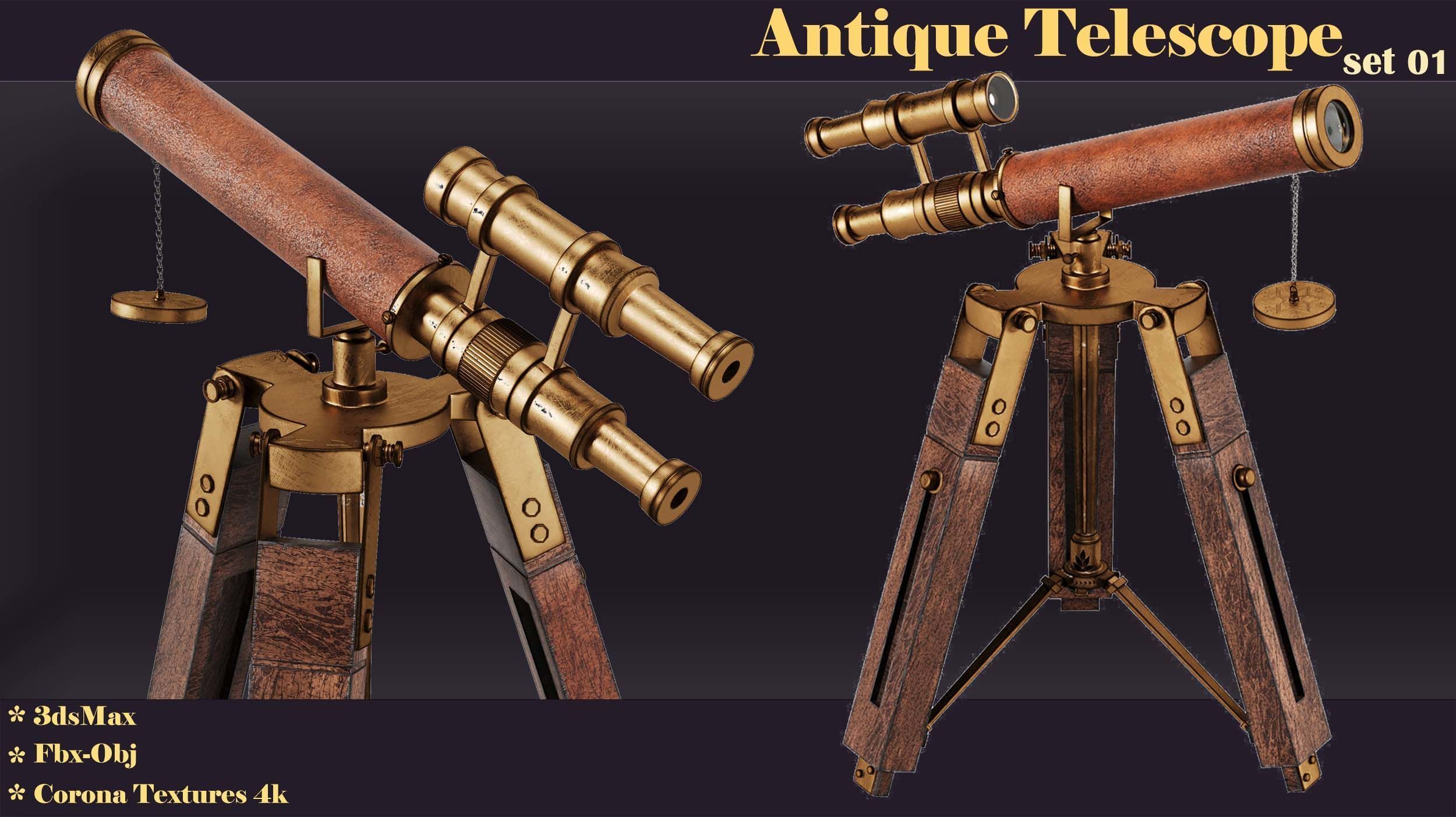 antique telescope 01 3D model_35