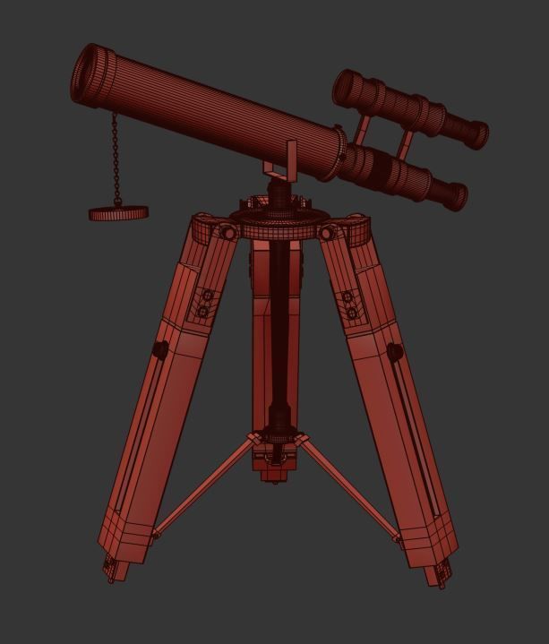 antique telescope 01 3D model_28