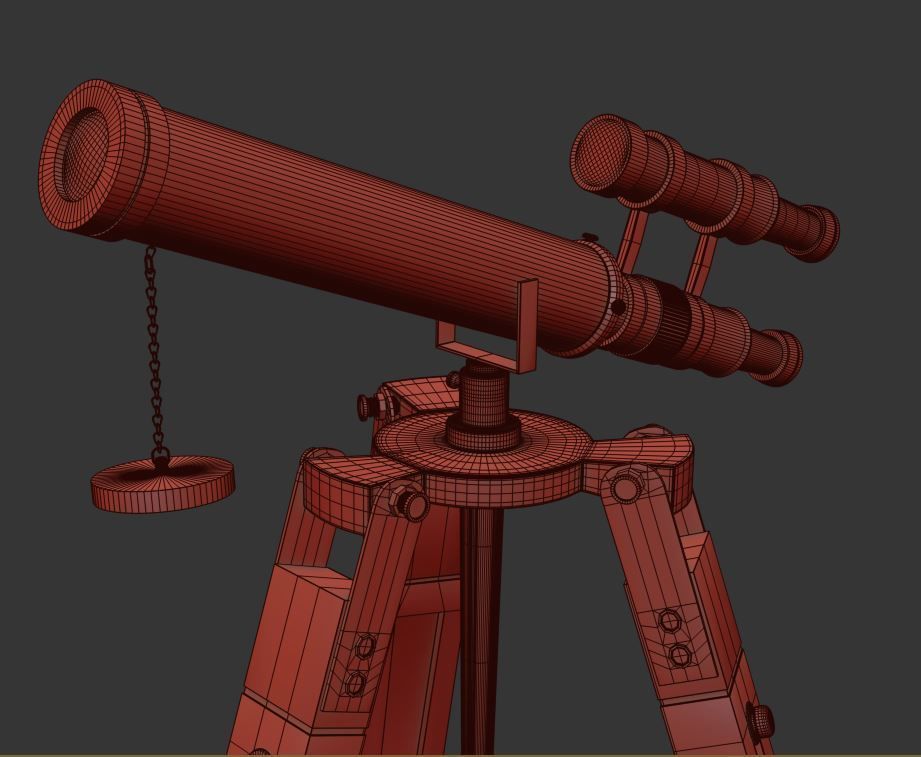 antique telescope 01 3D model_23