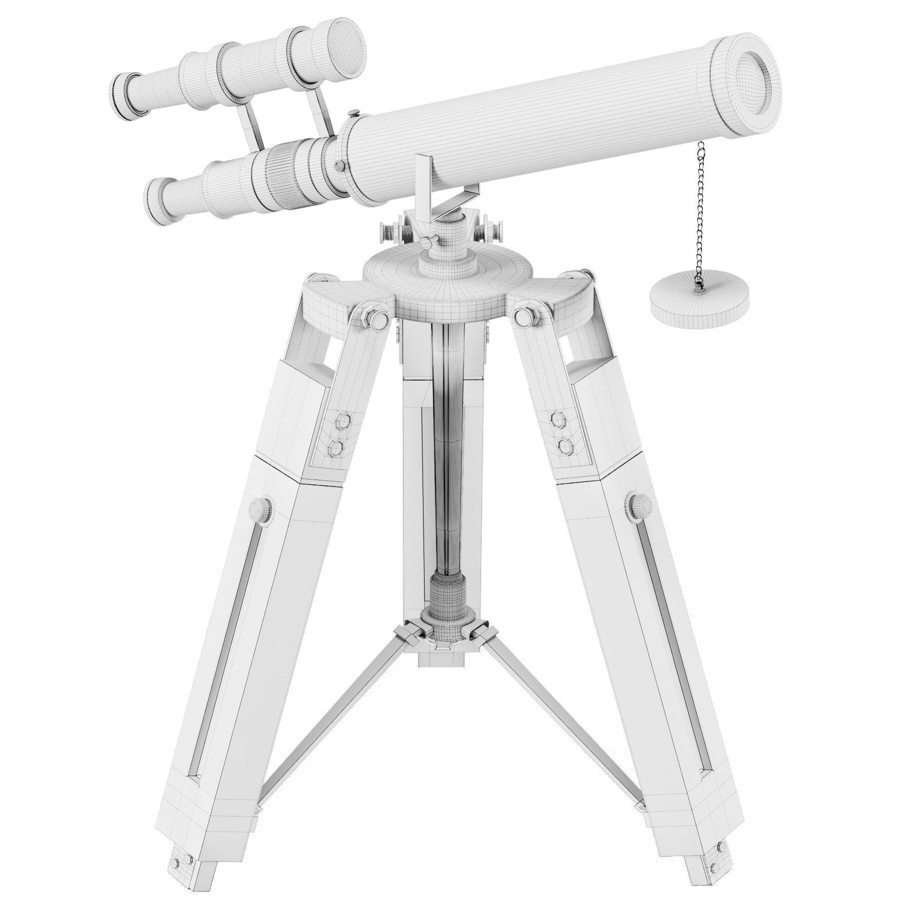 antique telescope 01 3D model_11