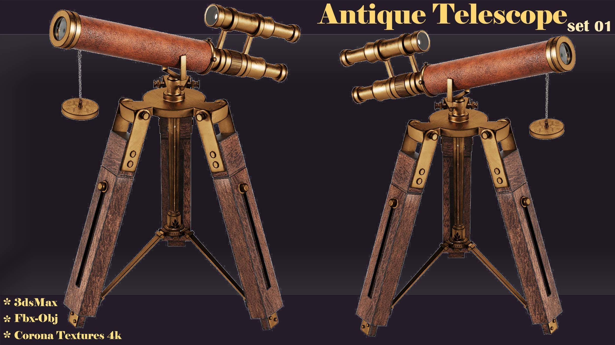 antique telescope 01 3D model_38