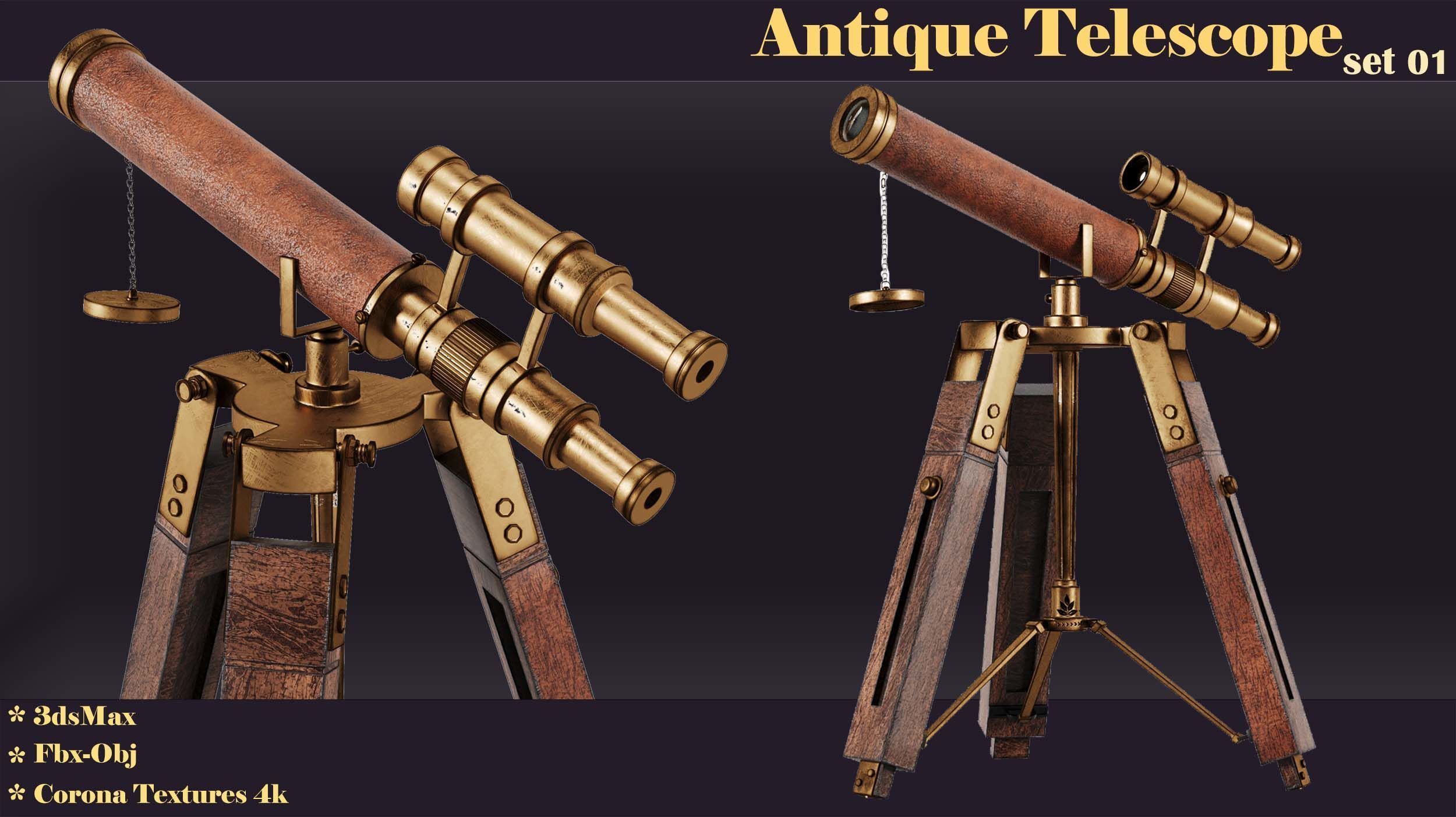 antique telescope 01 3D model_34