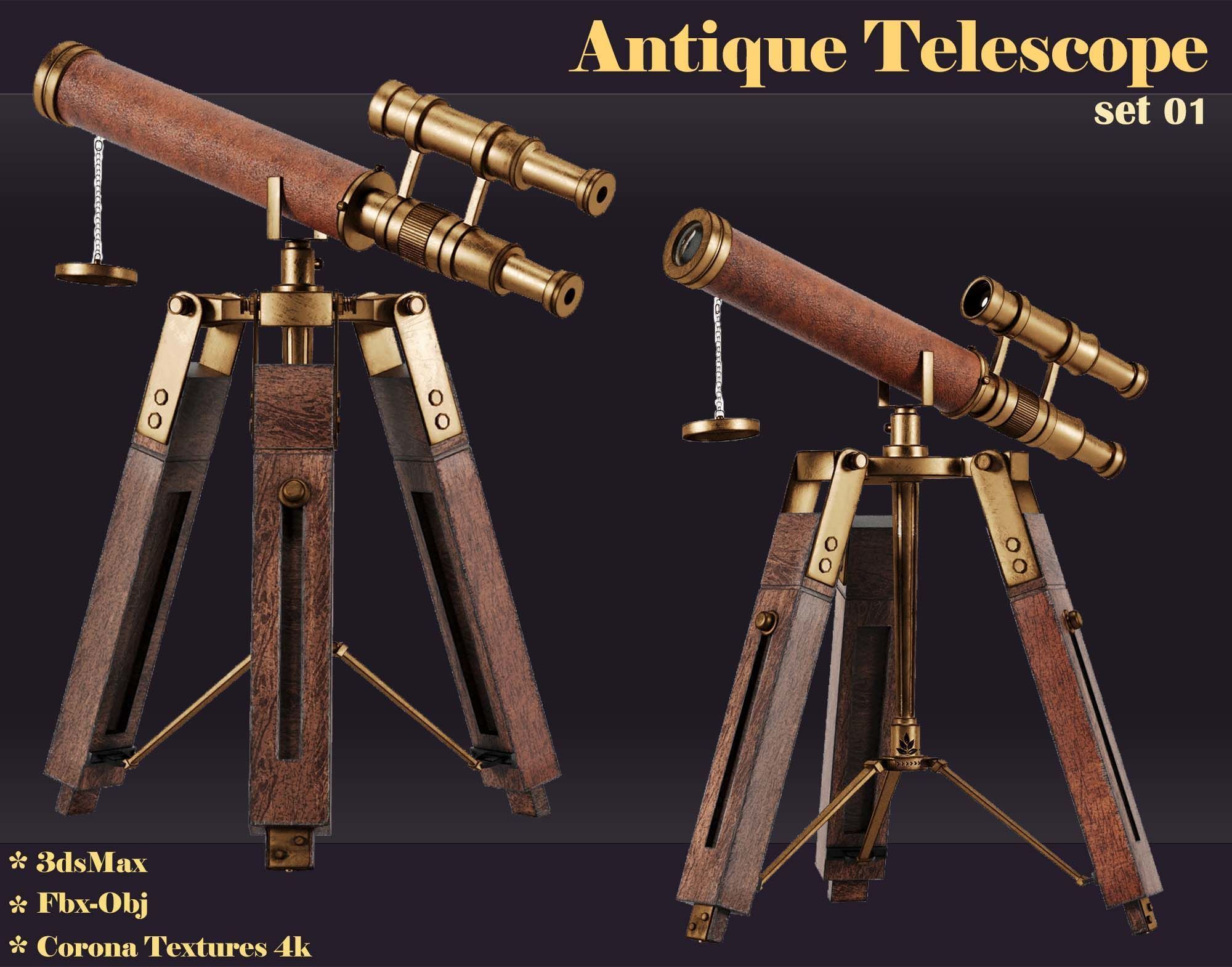 antique telescope 01 3D model_4