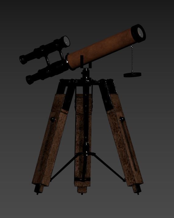 antique telescope 01 3D model_17