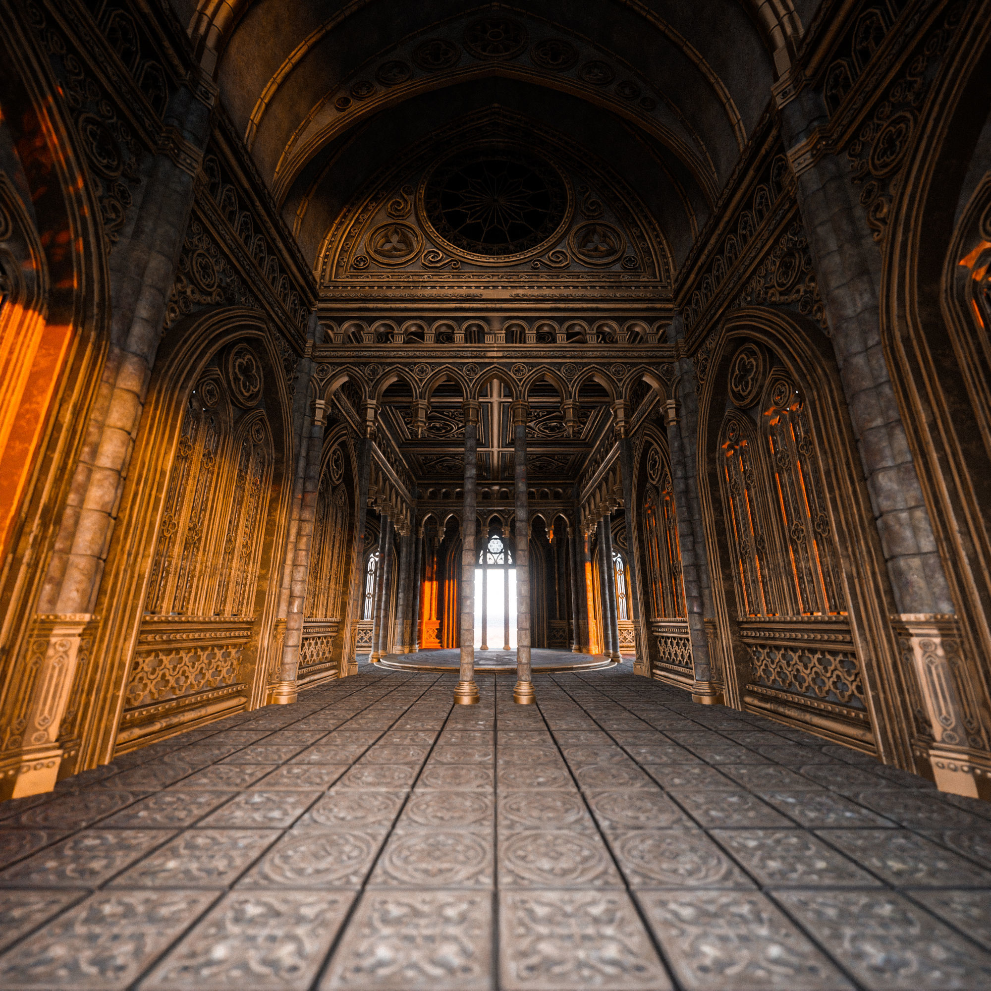 GOTHIC MODULAR BUILDING 3 Low-poly 3D model_4