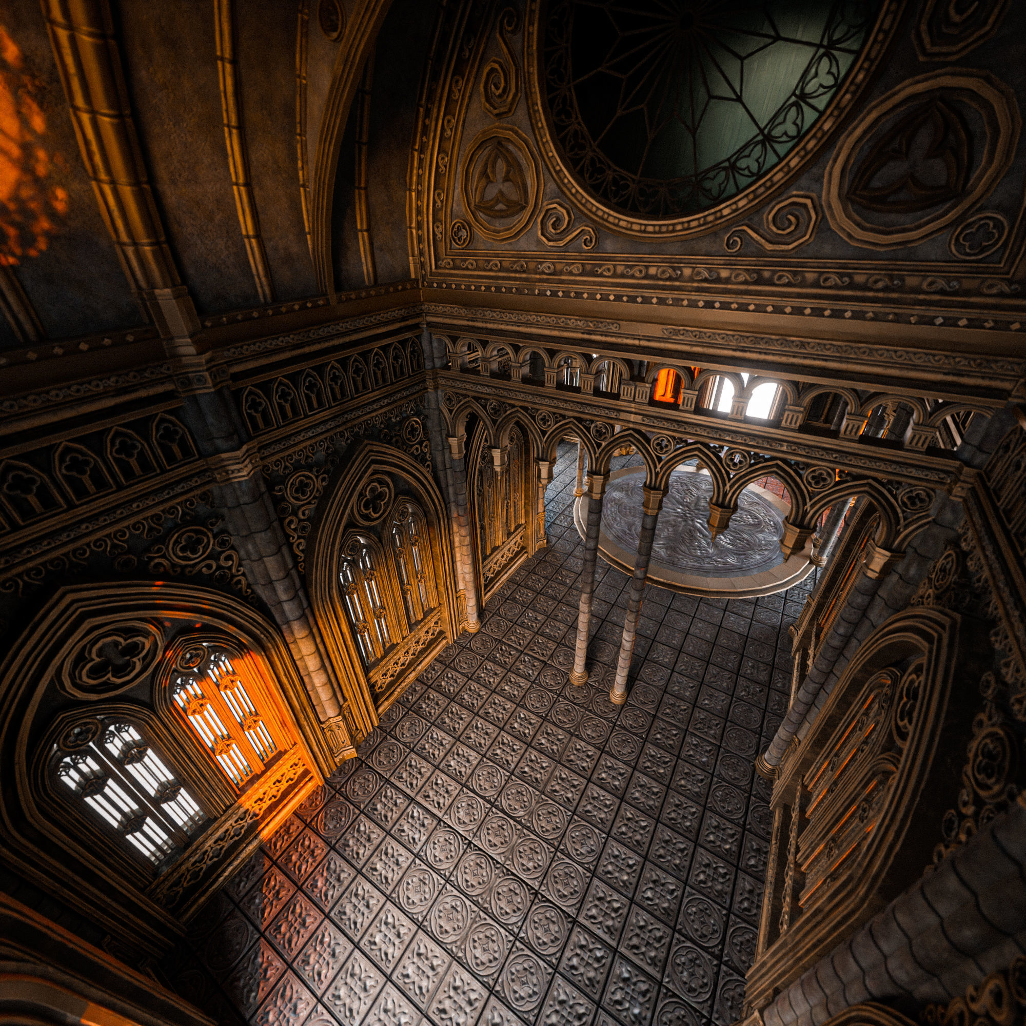 GOTHIC MODULAR BUILDING 3 Low-poly 3D model_3