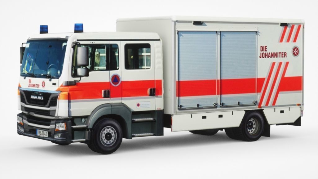 Generic European Ambulance truck Low-poly 3D model_8