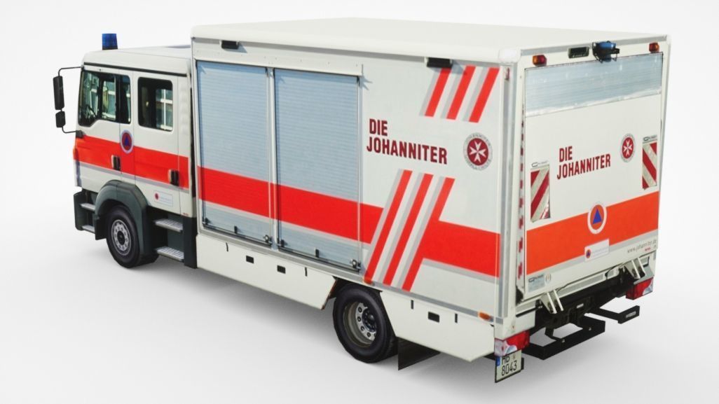 Generic European Ambulance truck Low-poly 3D model_3