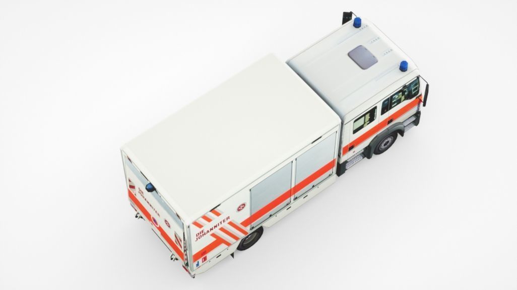 Generic European Ambulance truck Low-poly 3D model_9