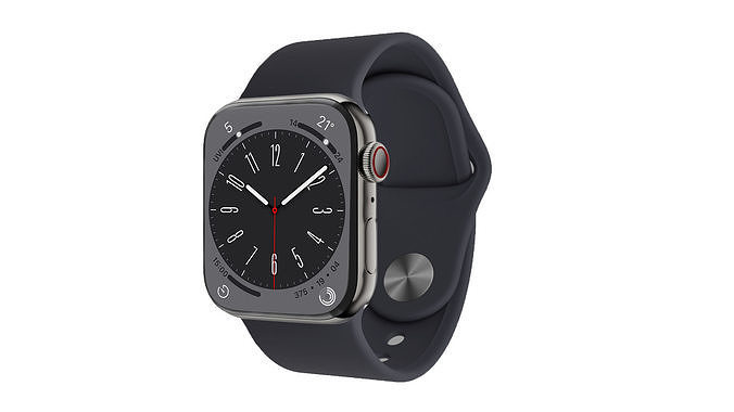 Apple Watch 8 Series - Graphite with Sport Band 3ds Max 3D model