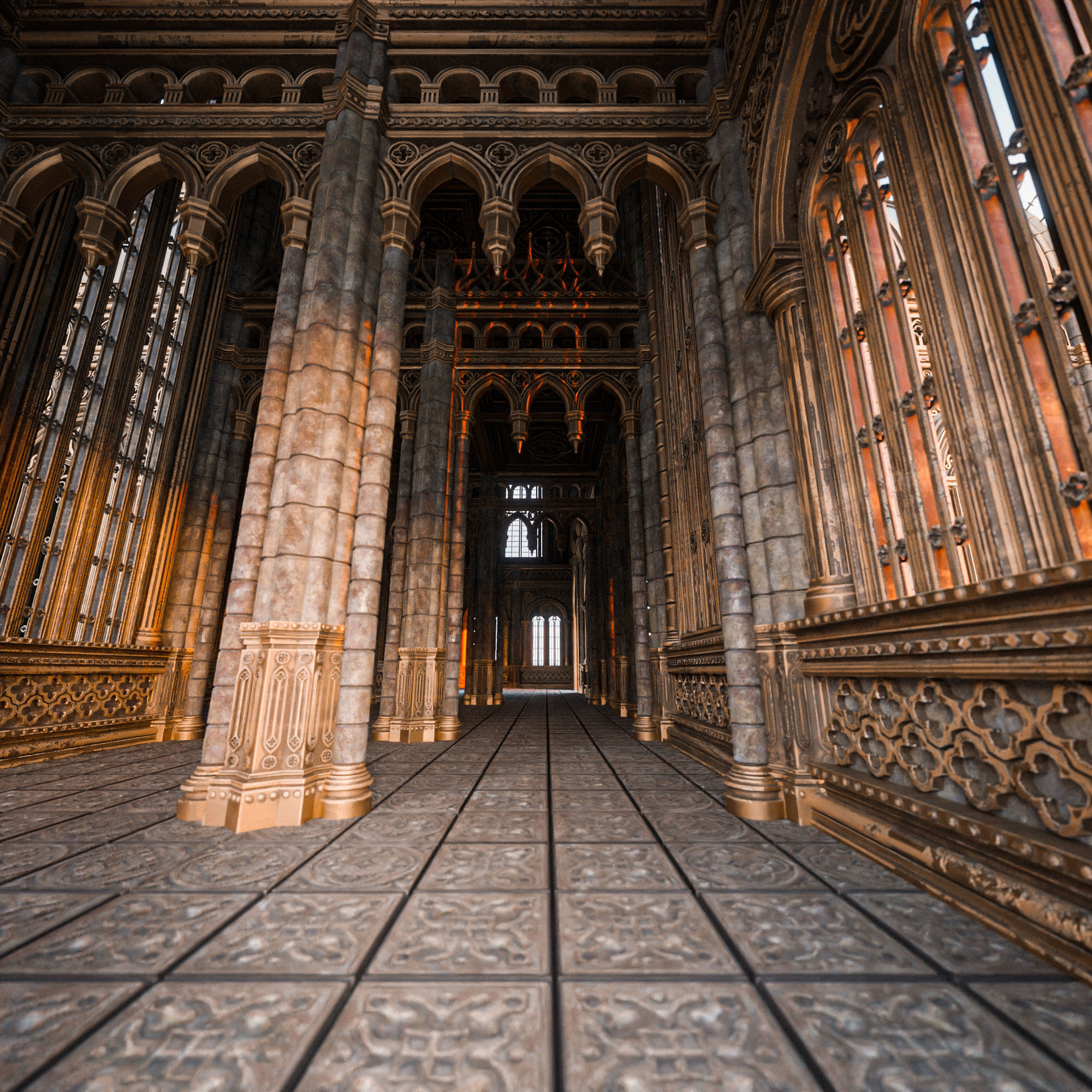 GOTHIC MODULAR BUILDING 4 Low-poly 3D model_3