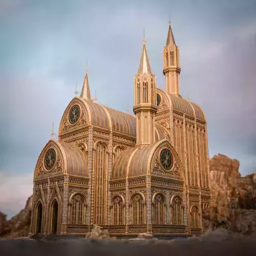 GOTHIC MODULAR BUILDING 4 Low-poly 3D model