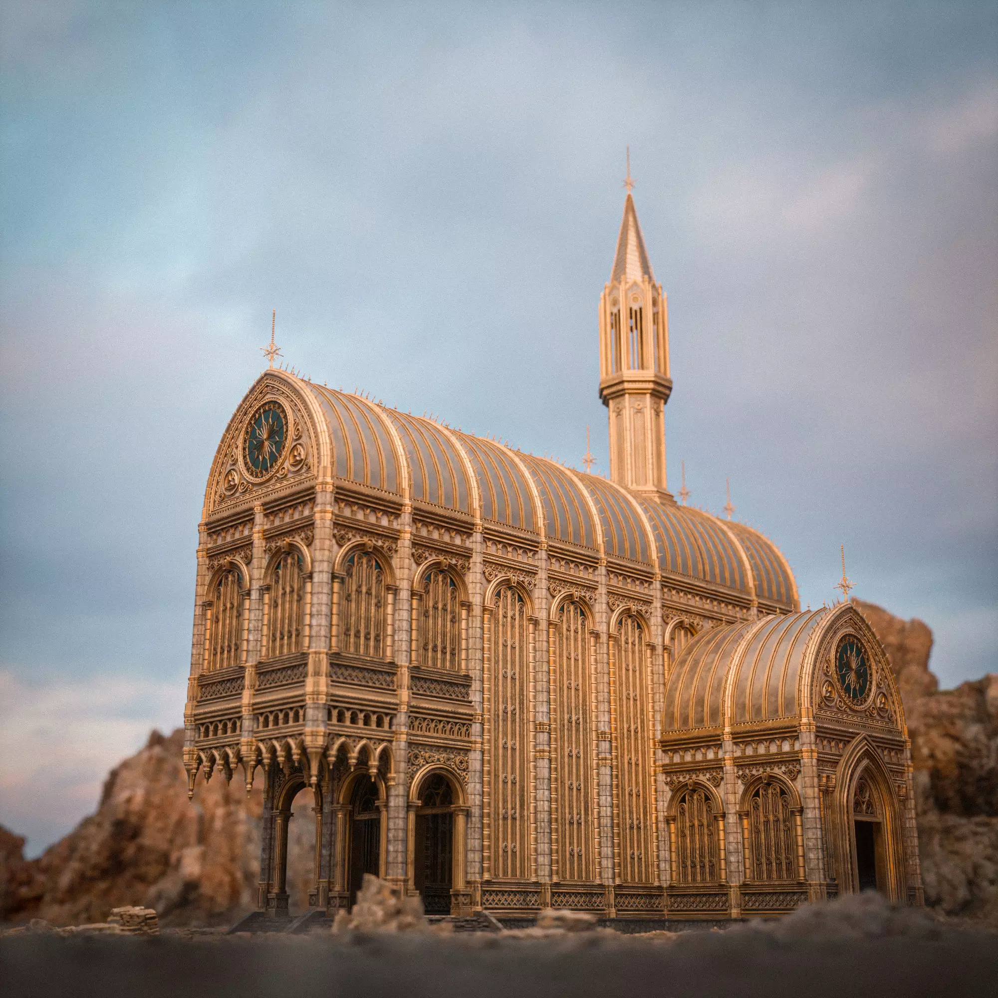 GOTHIC MODULAR BUILDING 5 Low-poly 3D model