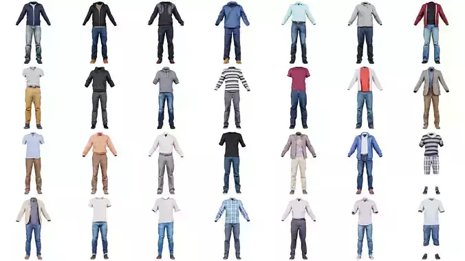 92 Man Clothing Fashion Superbundle 3D Model Collection