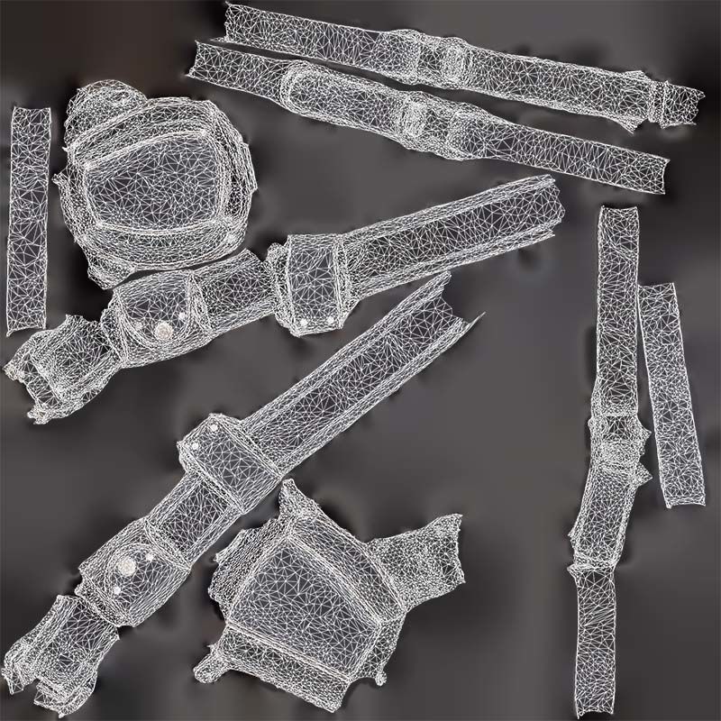 4 Clothing Belts Superbundle 3D Model Collection_10