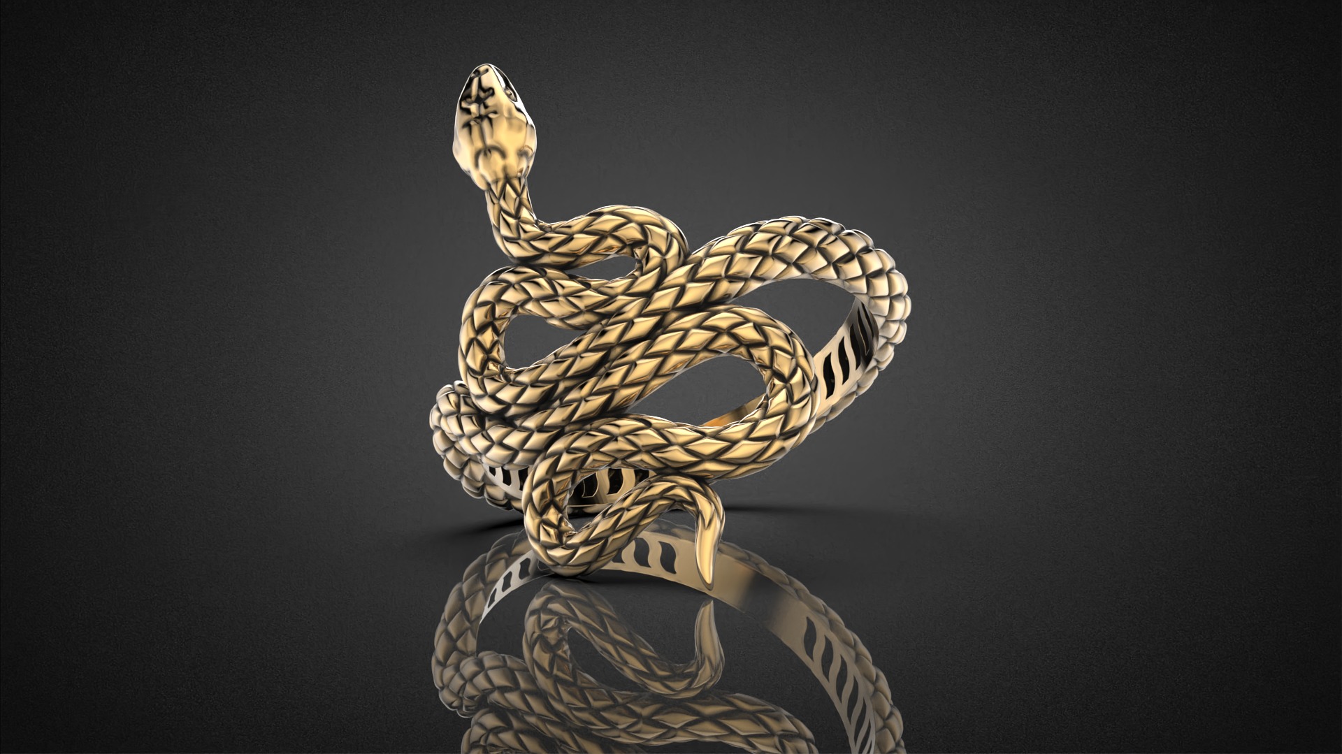 High jewelry Snake ring 2025 R42 16-20 sizes 3D print model 3D print model_21