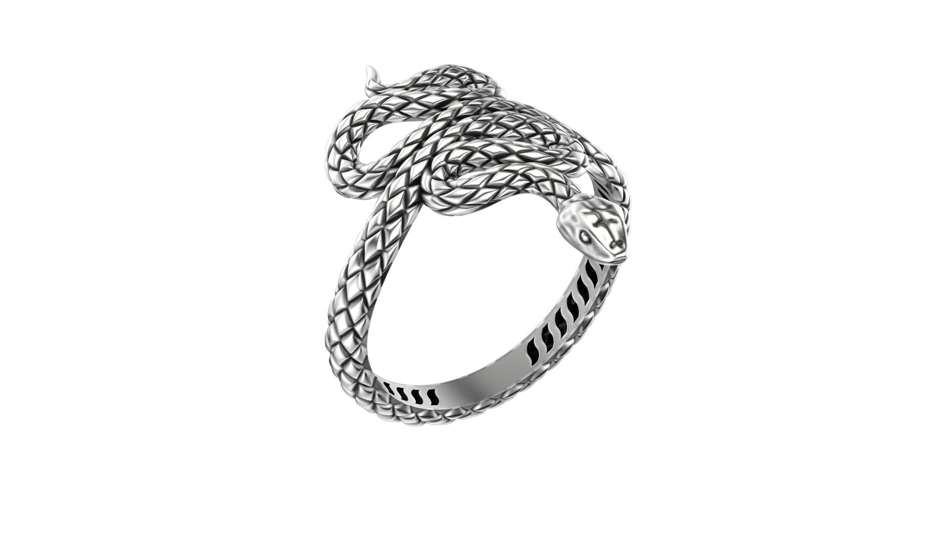 High jewelry Snake ring 2025 R42 16-20 sizes 3D print model 3D print model_22