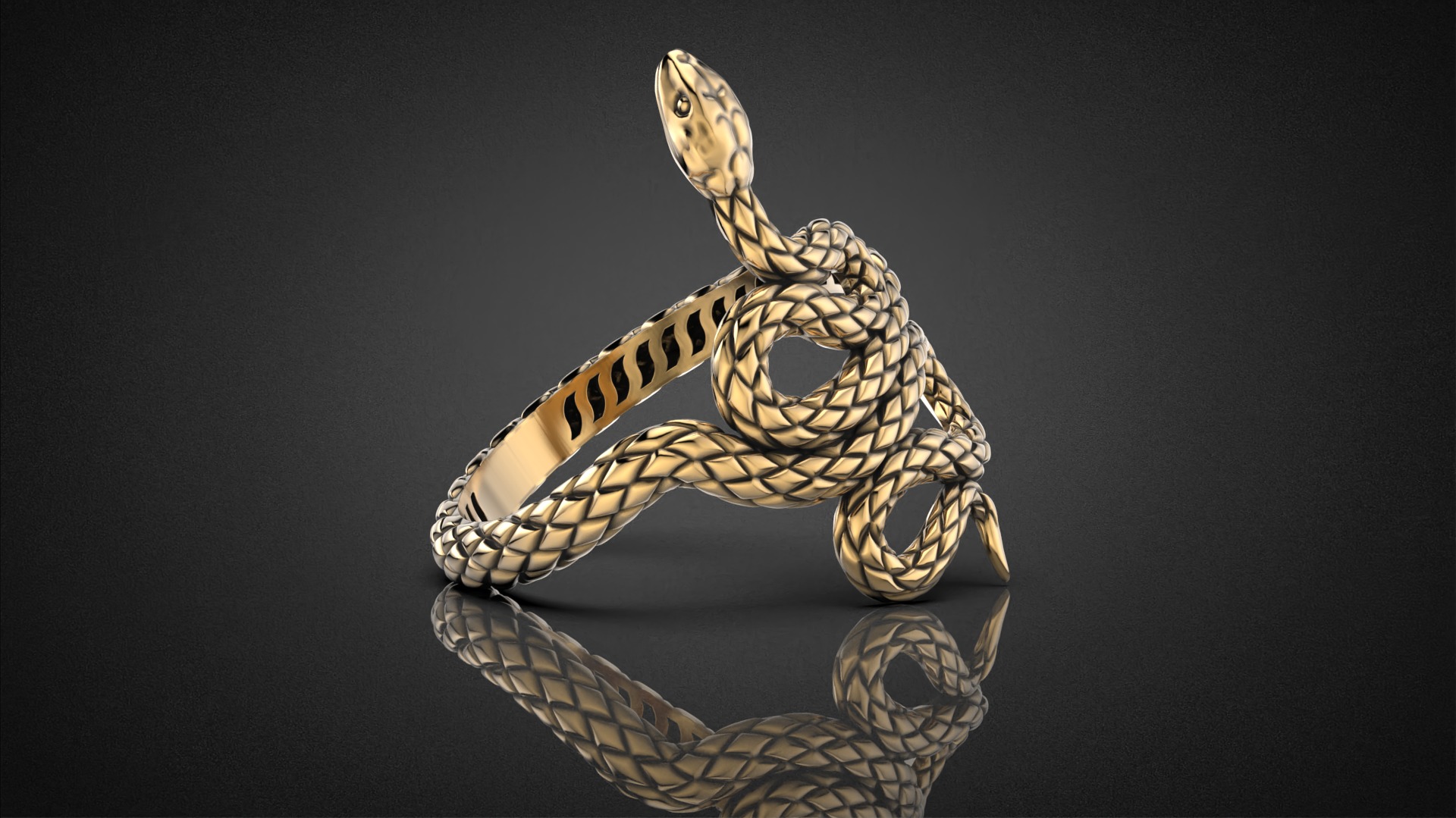 High jewelry Snake ring 2025 R42 16-20 sizes 3D print model 3D print model_20
