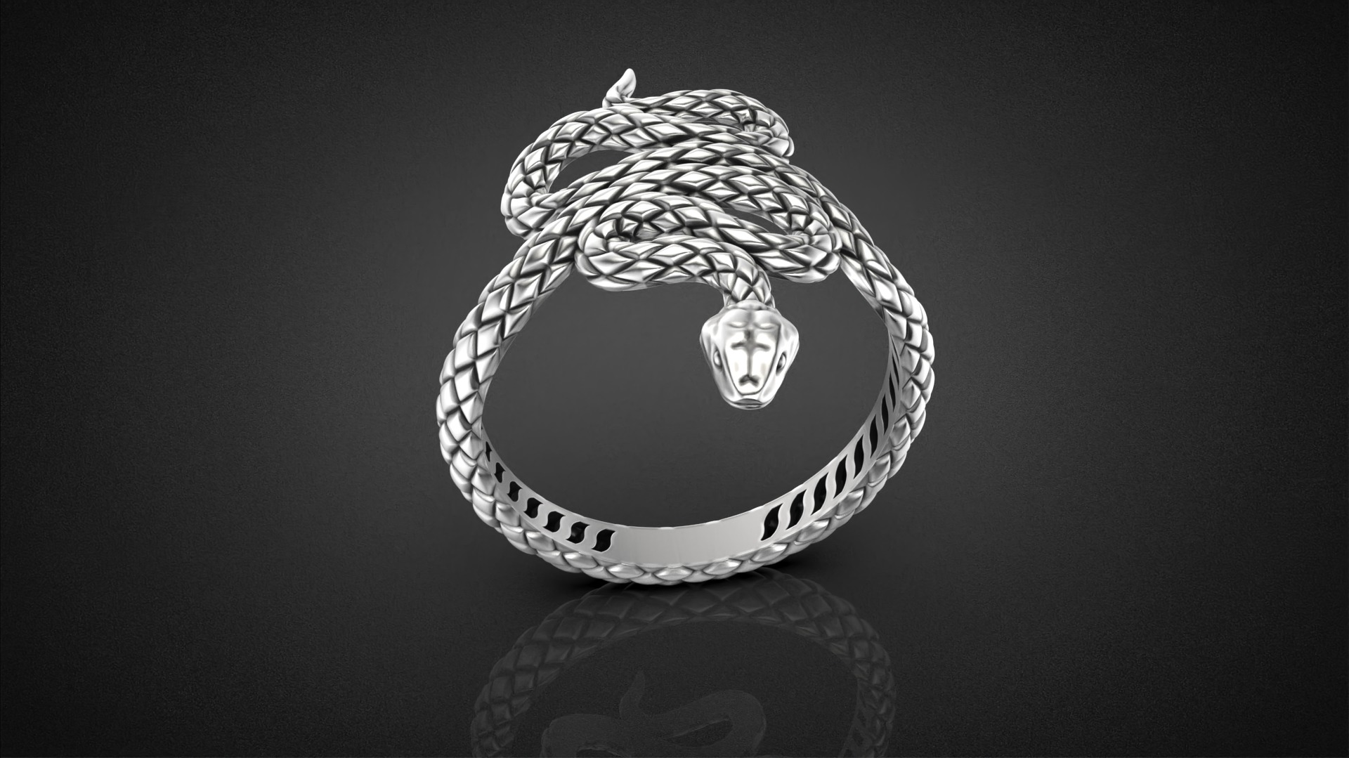 High jewelry Snake ring 2025 R42 16-20 sizes 3D print model 3D print model_4