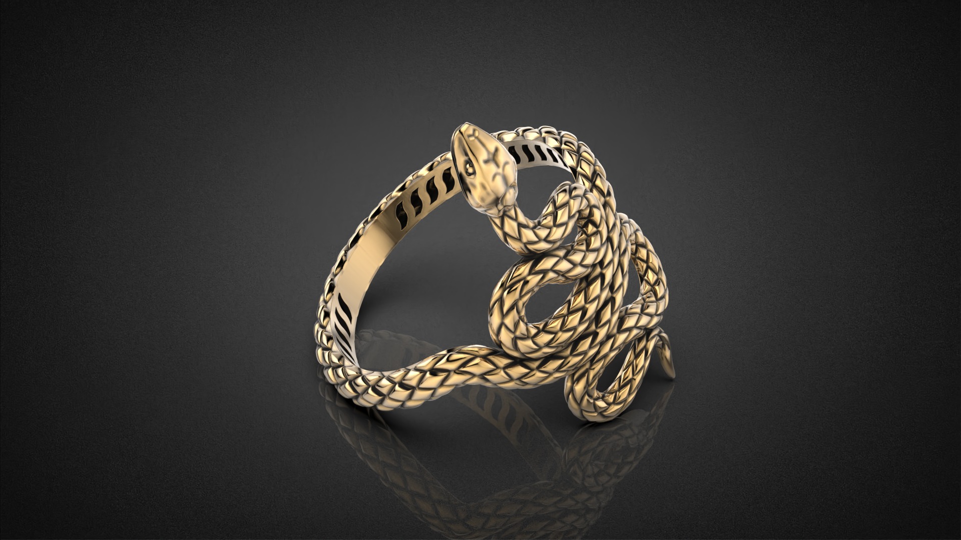 High jewelry Snake ring 2025 R42 16-20 sizes 3D print model 3D print model_13