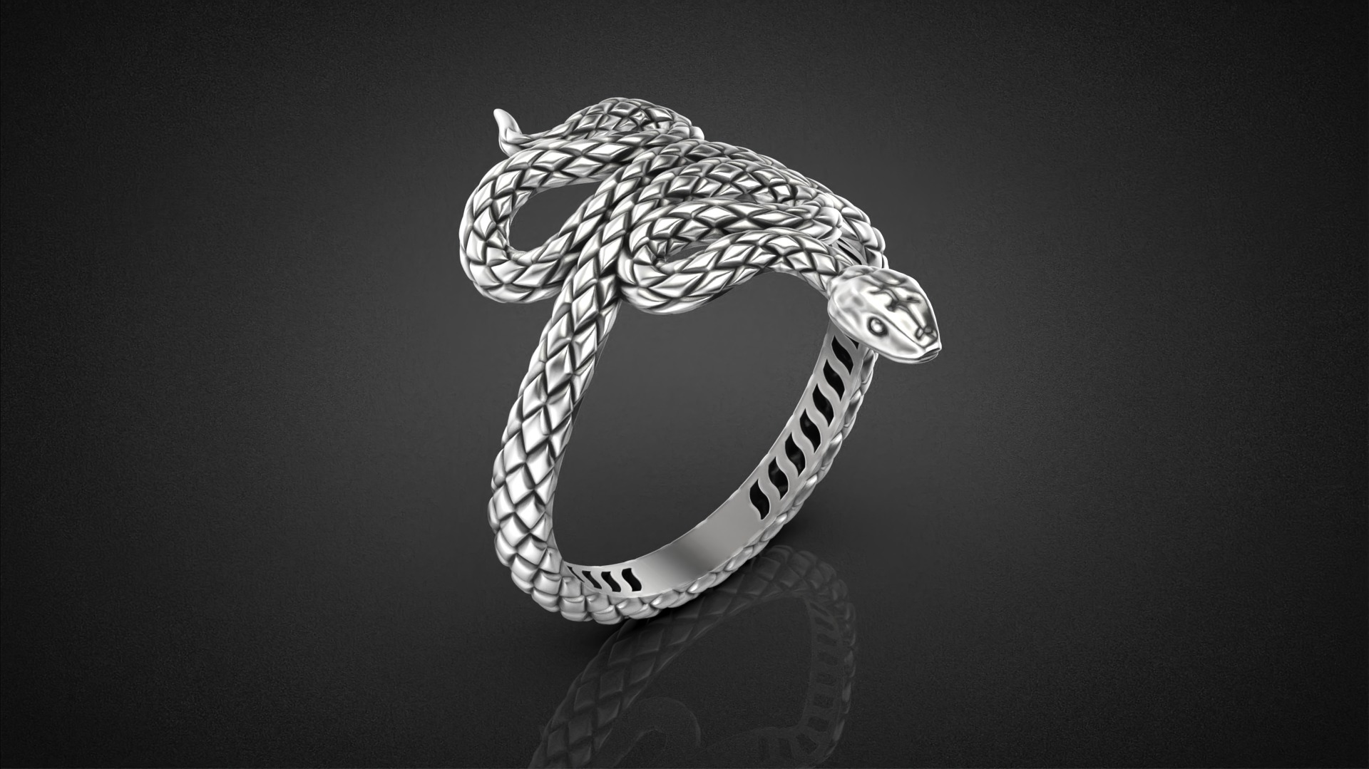 High jewelry Snake ring 2025 R42 16-20 sizes 3D print model 3D print model_10