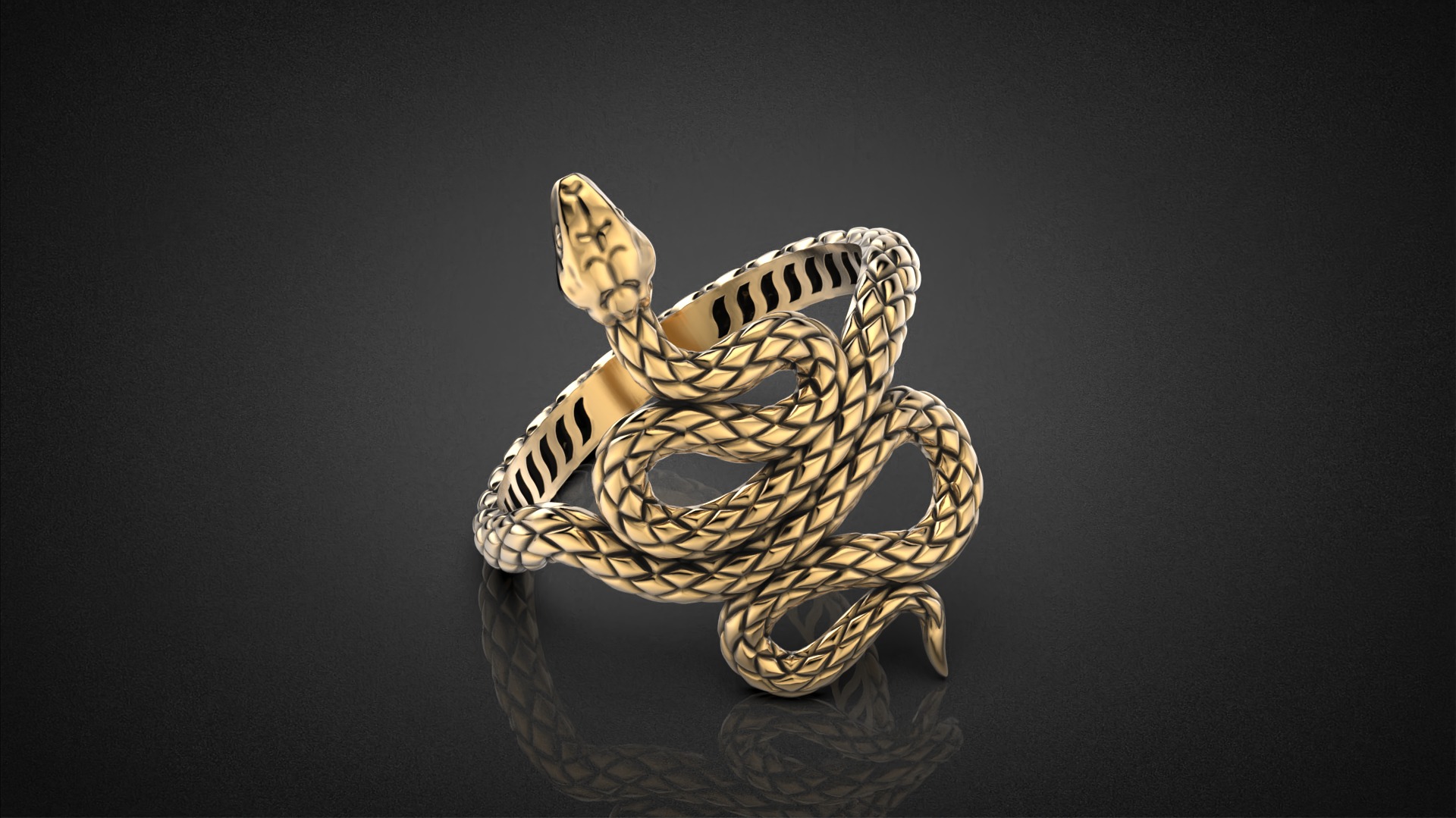 High jewelry Snake ring 2025 R42 16-20 sizes 3D print model 3D print model_14
