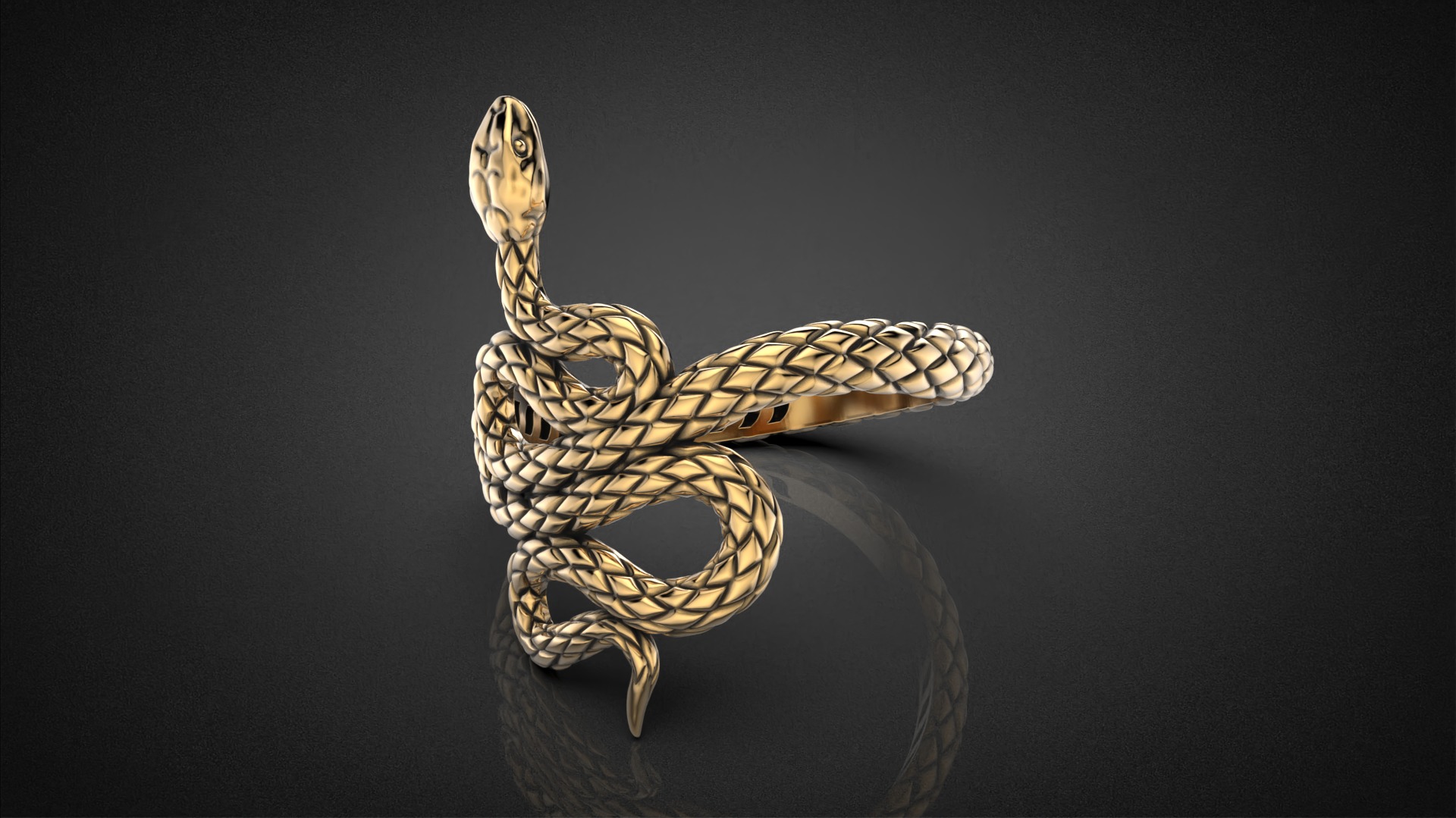 High jewelry Snake ring 2025 R42 16-20 sizes 3D print model 3D print model_15