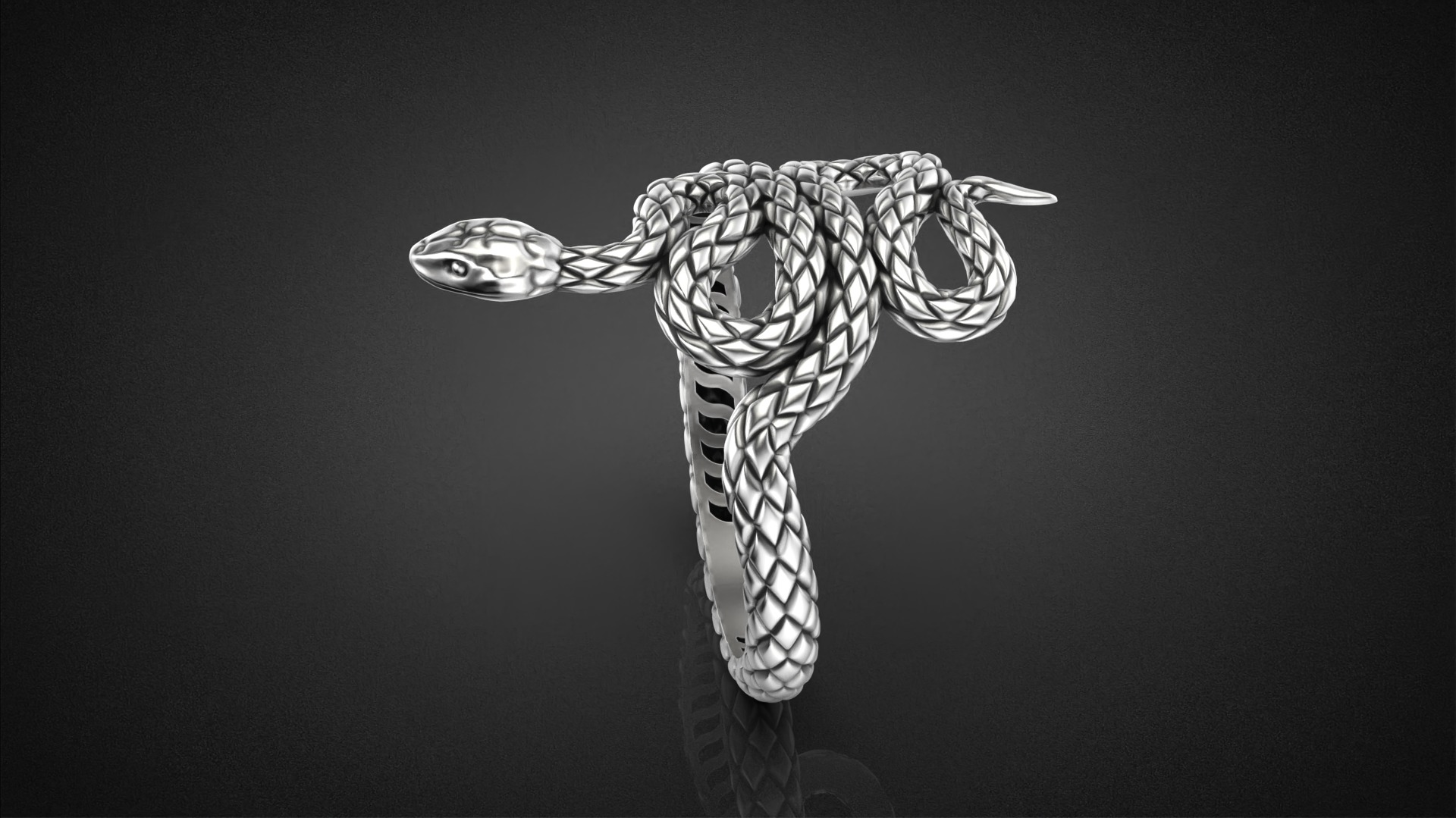 High jewelry Snake ring 2025 R42 16-20 sizes 3D print model 3D print model_6