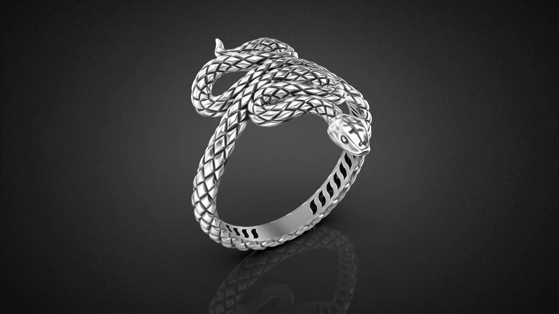 High jewelry Snake ring 2025 R42 16-20 sizes 3D print model 3D print model_0