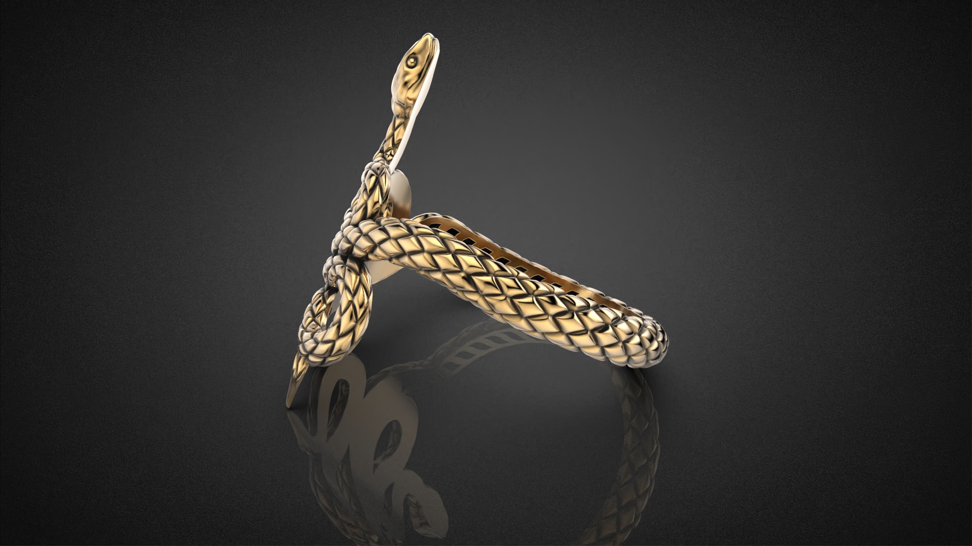 High jewelry Snake ring 2025 R42 16-20 sizes 3D print model 3D print model_16