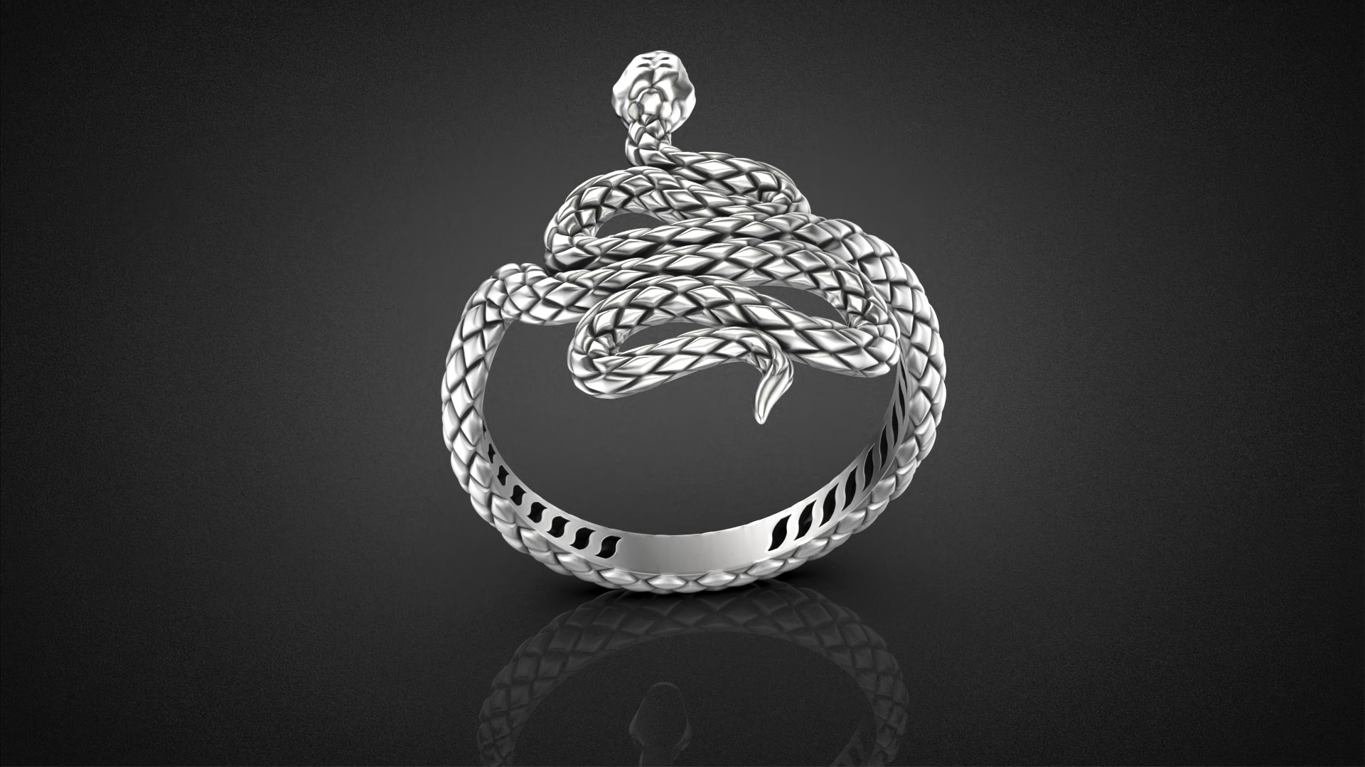 High jewelry Snake ring 2025 R42 16-20 sizes 3D print model 3D print model_8