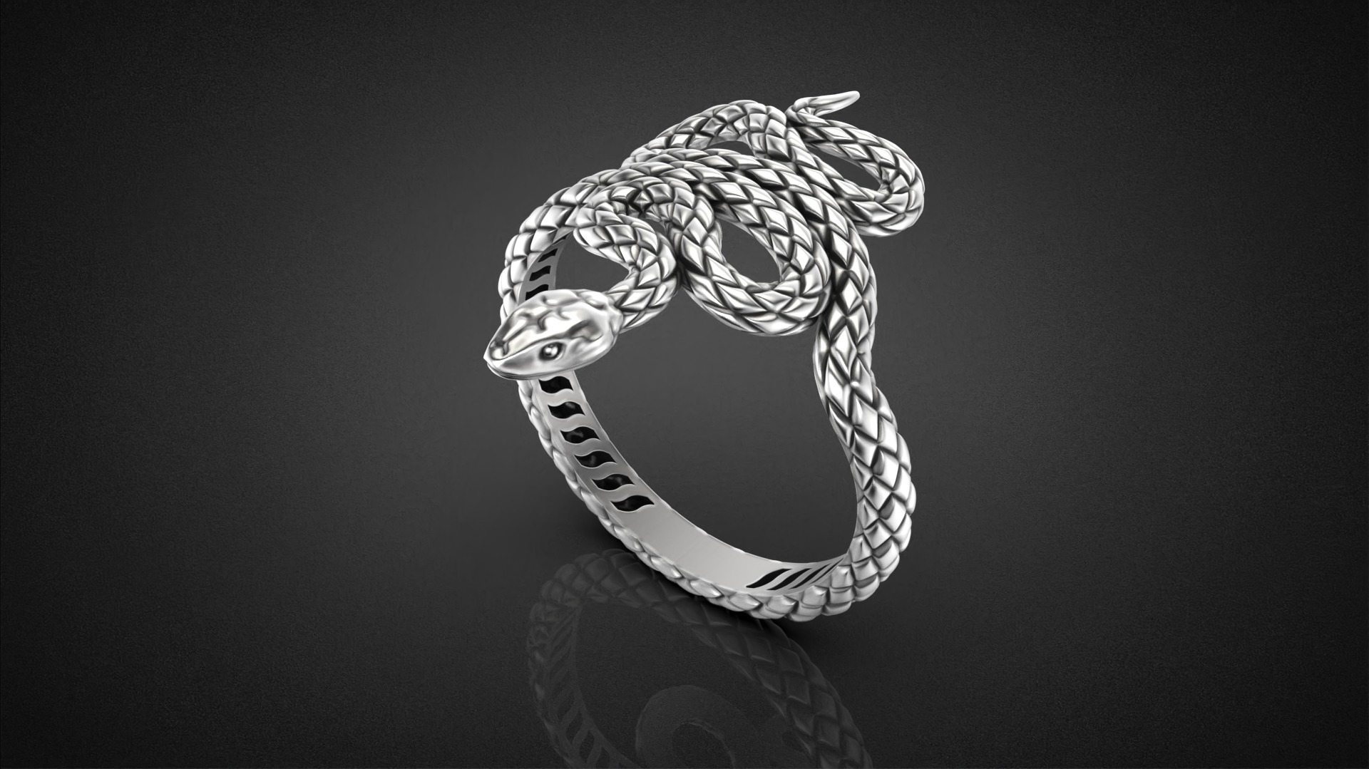 High jewelry Snake ring 2025 R42 16-20 sizes 3D print model 3D print model_5