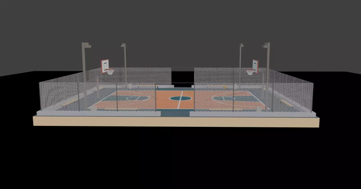 Basketball pole animated 3D model